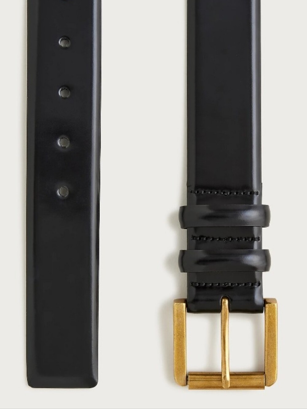 J. Crew Wide Spazzolato Leather Rollerball Buckle Belt - black - Picture 2 of 11